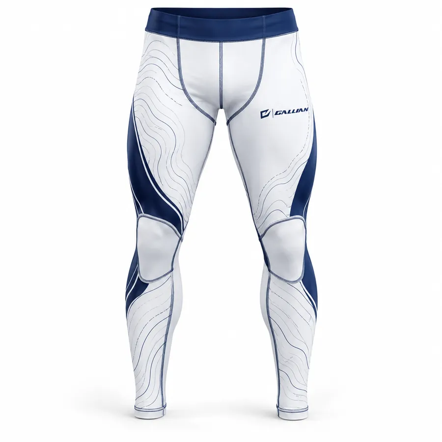 Gallian Elevation Compression Spats – White/Navy – Gallian Sports