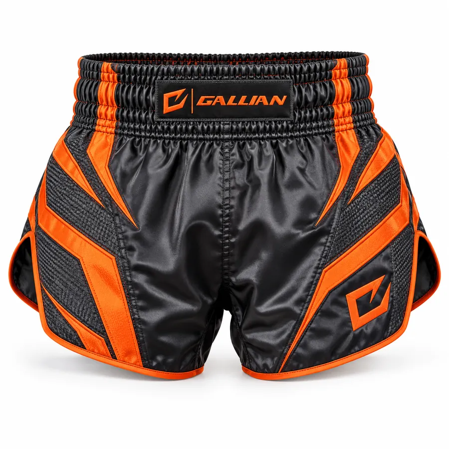 Gallian Firebrand Muay Thai Shorts – Charcoal/Orange – Gallian Sports