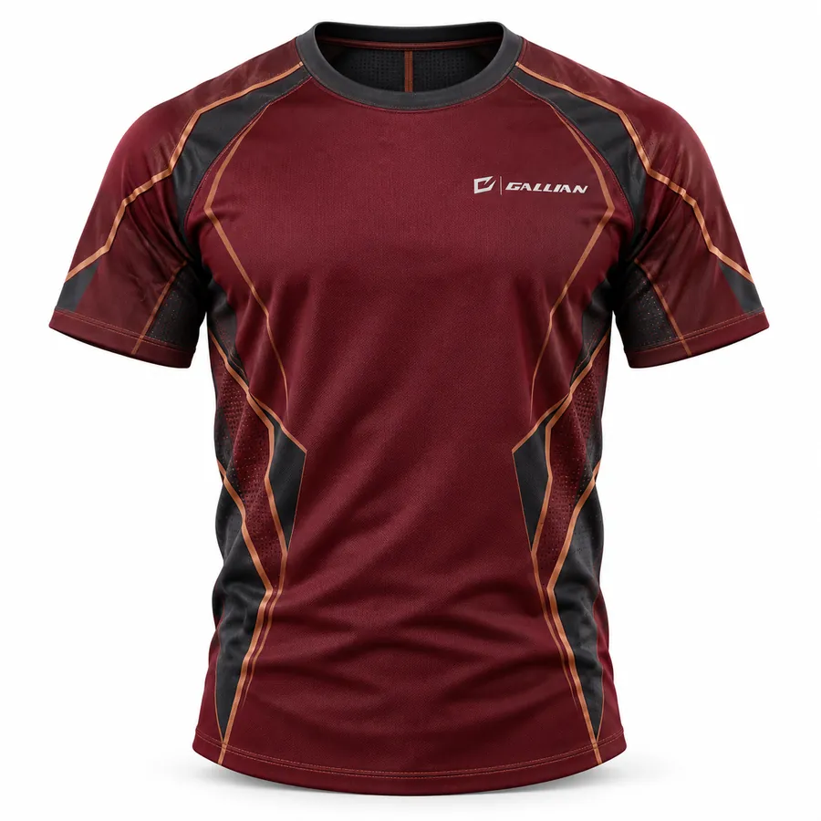 Gallian Garnet Short Sleeve Rash Guard – Maroon/Copper – Gallian Sports
