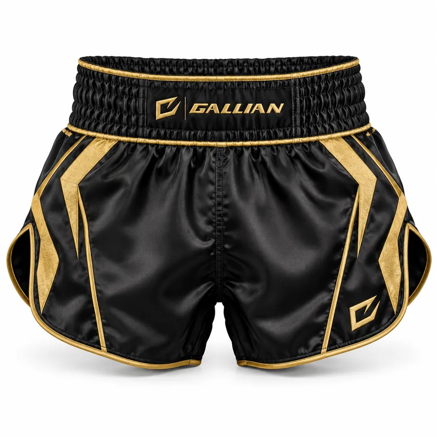 Gallian Gilded Muay Thai Shorts – Black/Gold – Gallian Sports