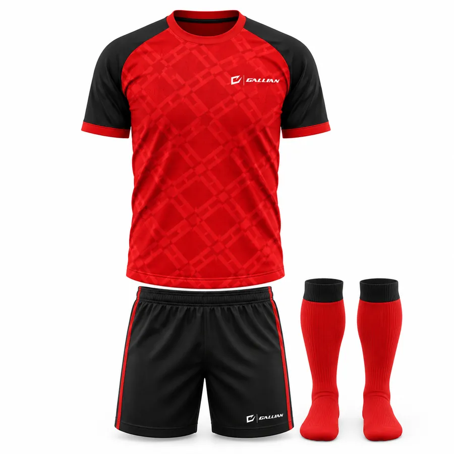 Gallian Inferno Custom Soccer Kit – Red/Black – Gallian Sports