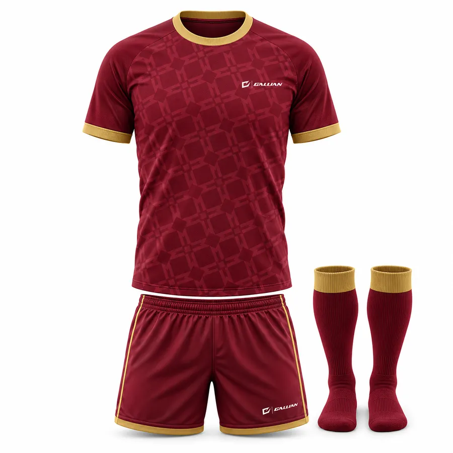 Gallian Regal Custom Soccer Kit – Maroon/Gold – Gallian Sports