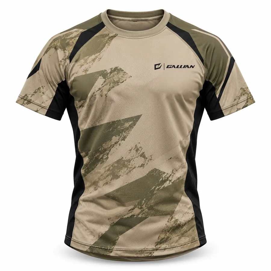 Gallian Sandstorm Short Sleeve Rash Guard – Tan/Olive – Gallian Sports