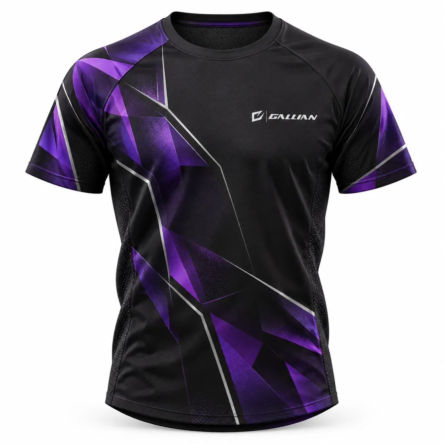 Gallian Shard Short Sleeve Rash Guard – Black/Purple – Gallian Sports