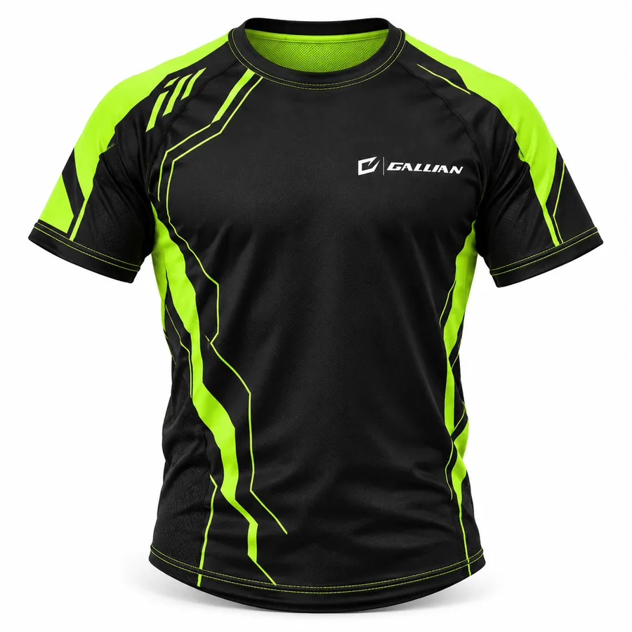 Gallian Surge Short Sleeve Rash Guard – Black/Neon Lime – Gallian Sports