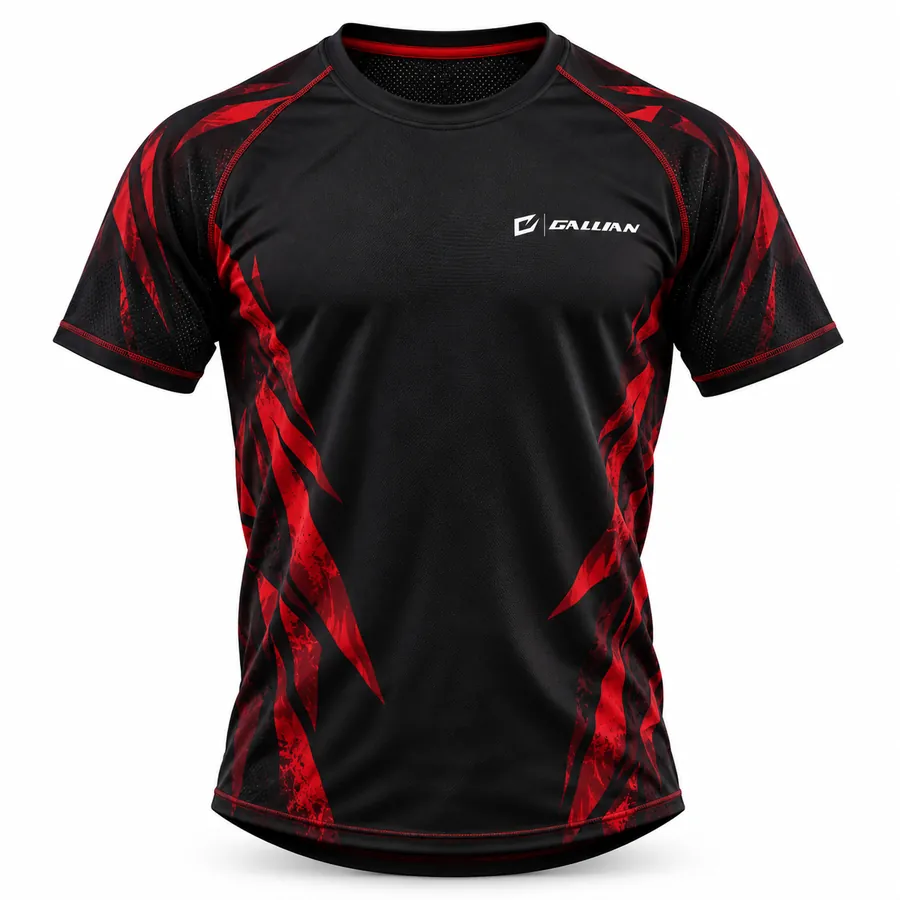 Gallian Talon Short Sleeve Rash Guard – Black/Red – Gallian Sports