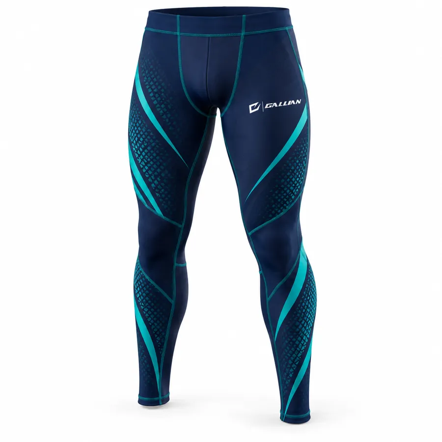 Gallian Wave Compression Spats – Navy/Aqua – Gallian Sports