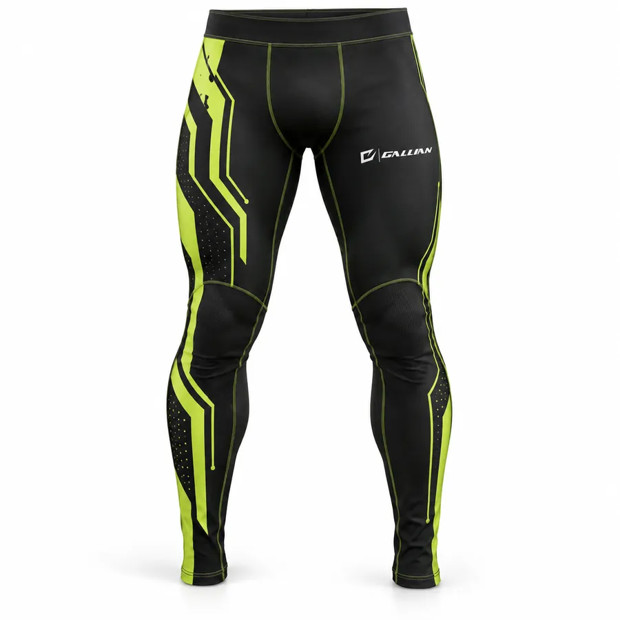 Gallian Wireframe Compression Spats – Black/Neon Lime – Gallian Sports