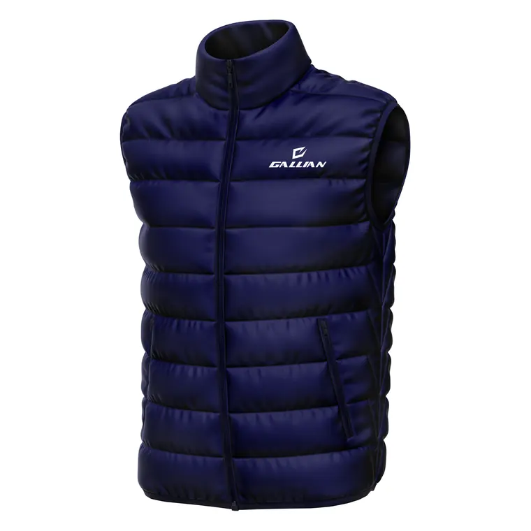 Custom Team Gilets (Vests) – design 2 in navy & black, custom varsity jackets apparel by Gallian Sports