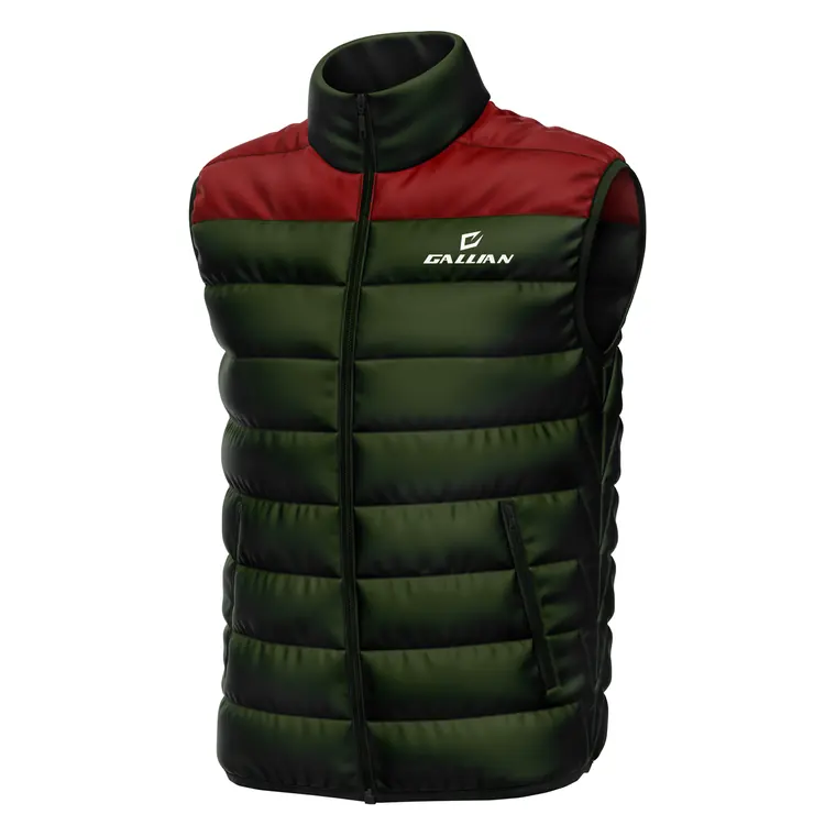 Custom Team Gilets (Vests) – design 6 in black & charcoal, custom varsity jackets apparel by Gallian Sports