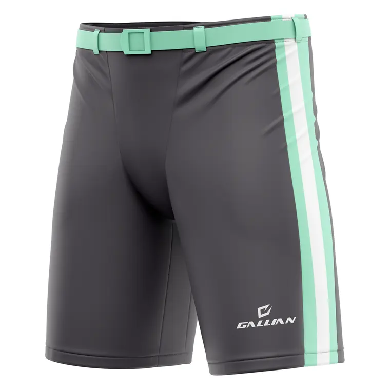Custom Hockey Pant Shells – design 10 in charcoal, custom ice hockey apparel by Gallian Sports