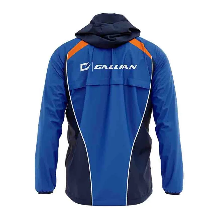 Custom Team Rain Jackets – design 2 in royal blue & navy, custom team apparel by Gallian Sports