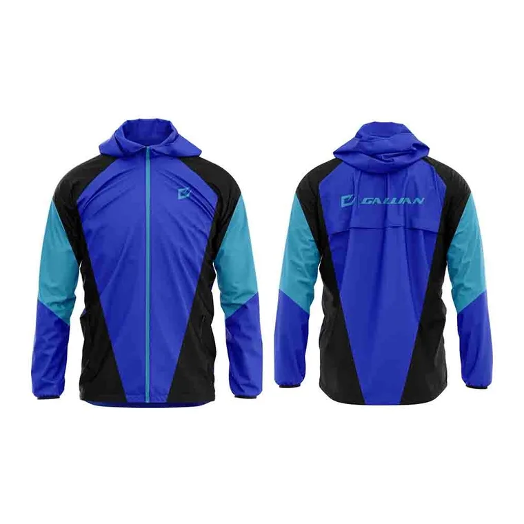 Custom Team Rain Jackets – design 4 in royal blue & navy, custom team apparel by Gallian Sports