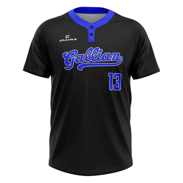 Custom Fastpitch Softball Uniforms – design 2 in black & charcoal, custom softball apparel by Gallian Sports