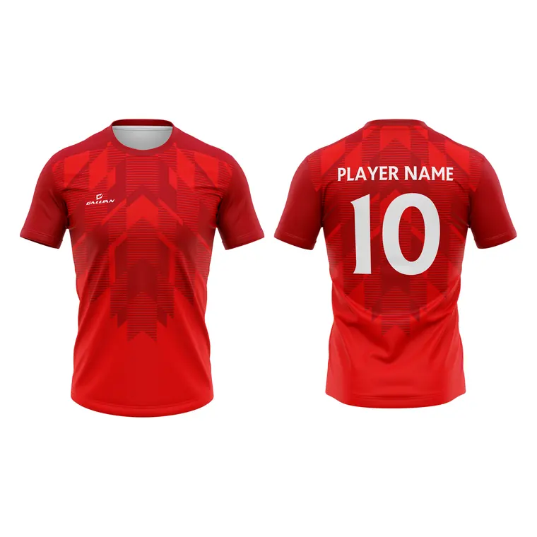 Custom Soccer Jerseys – design 3 in red & maroon, custom soccer apparel by Gallian Sports