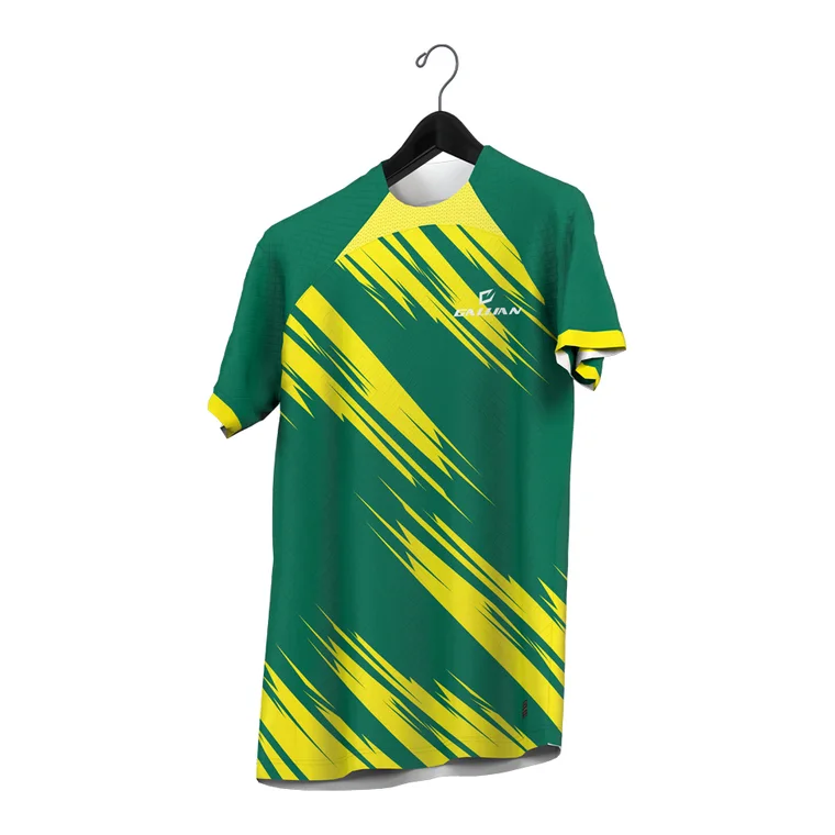 Sublimated Soccer Jerseys — Special Edition – design 8 in forest green & teal, custom soccer apparel by Gallian Sports
