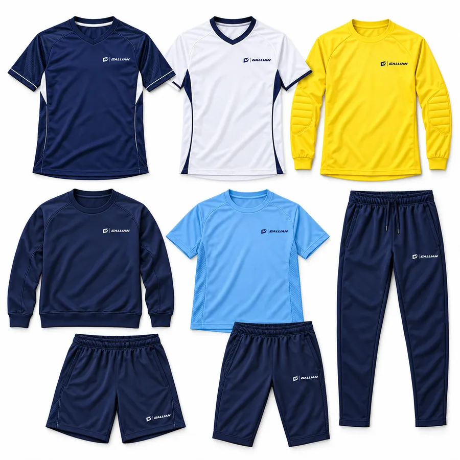 Soccer Academy Club Kit – Navy, White, Yellow & Sky Blue – Gallian Sports