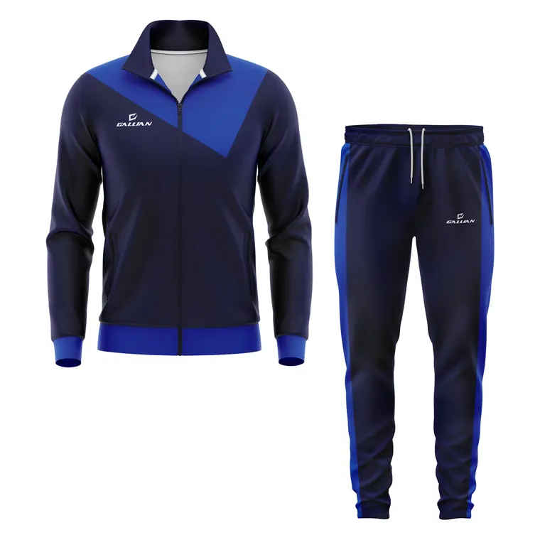 Custom Team Tracksuits – design 2 in navy & black, custom team apparel by Gallian Sports