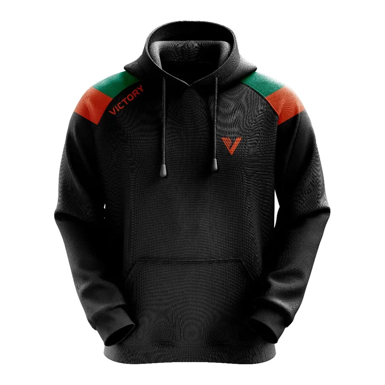 Victory Team Hoodie – design 3 in black & navy, custom team apparel by Gallian Sports