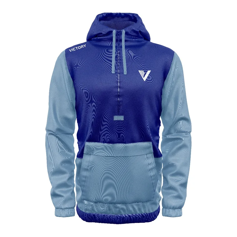 Victory Half-Zip Hoodie – design 4 in navy, custom team apparel by Gallian Sports