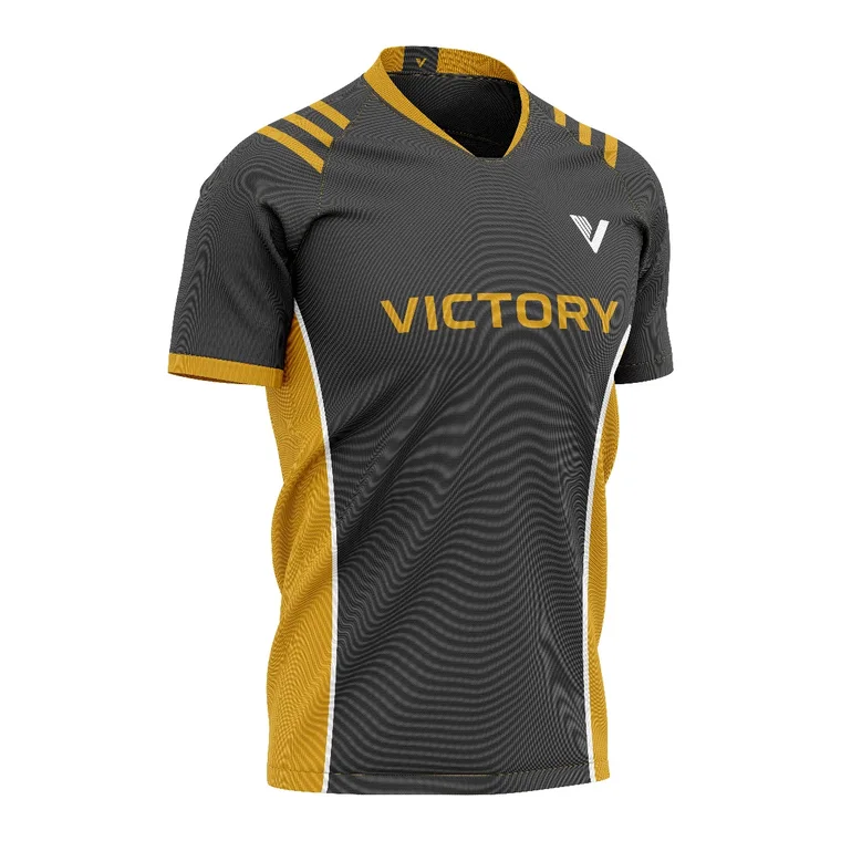 Victory Sublimated Training Jersey – design 6 in charcoal, custom team apparel by Gallian Sports
