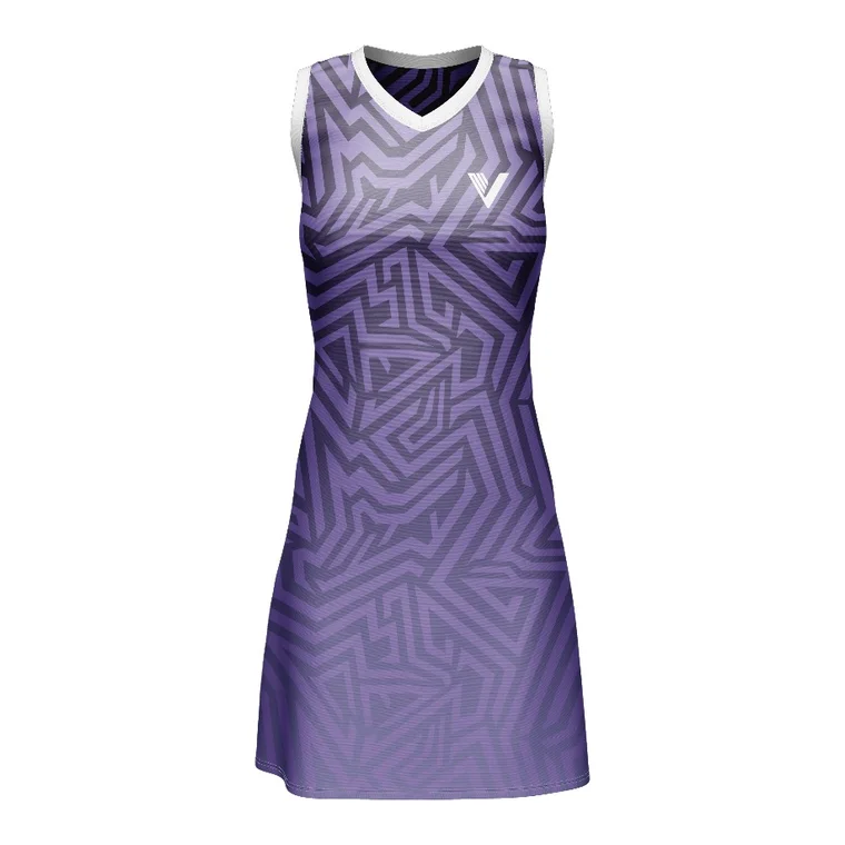 Victory Netball Dress – design 3, custom team apparel by Gallian Sports
