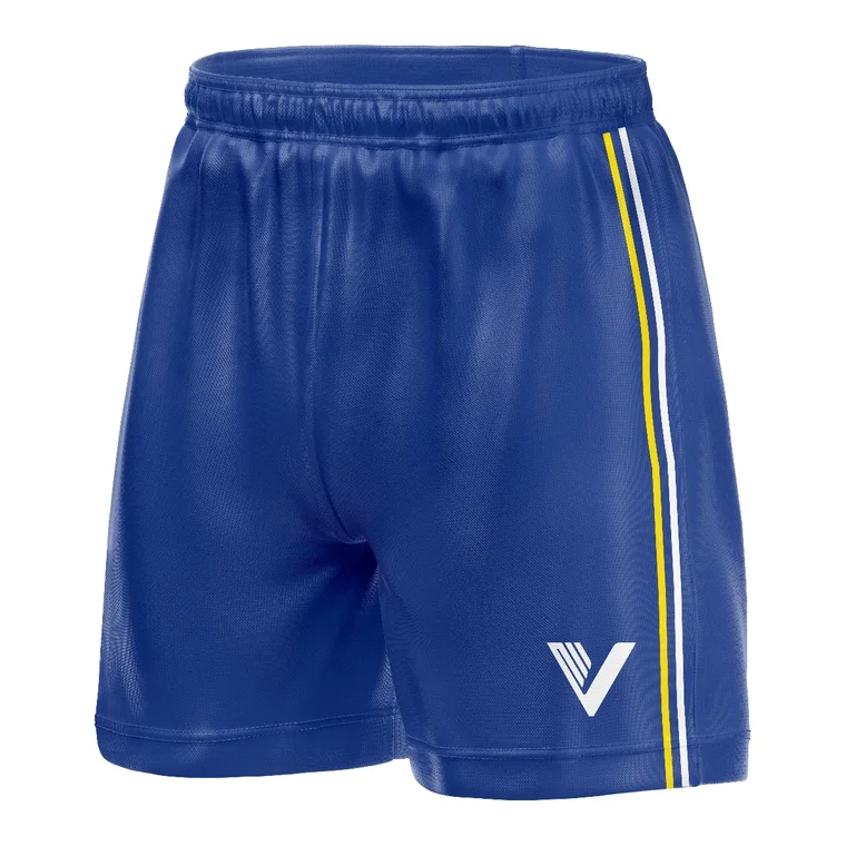 Victory Training Shorts – design 3 in royal blue & navy, custom team apparel by Gallian Sports
